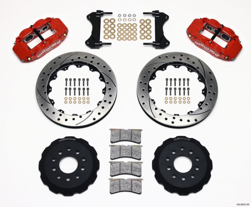 Wilwood 140-9833-DR Narrow Superlite 6R Front Hat Kit 13.06in Drilled Red 98-02 Camaro/Firebird