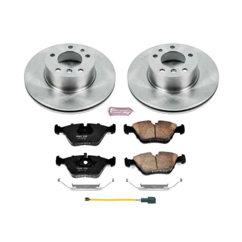 PowerStop KOE7334 OE Stock Replacement Low-Dust Ceramic Brake Pad and Rotor Kit