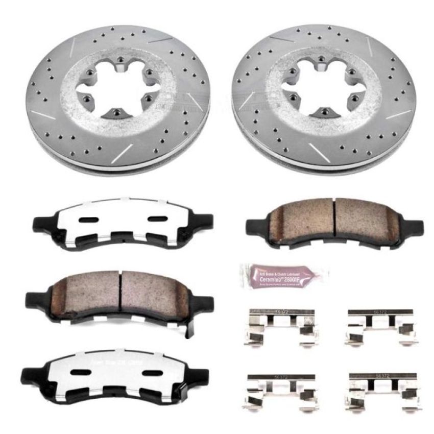 PowerStop K5405-36 Z36 Truck and SUV Carbon-Fiber Ceramic Brake Pad and Drilled & Slotted Rotor Kit