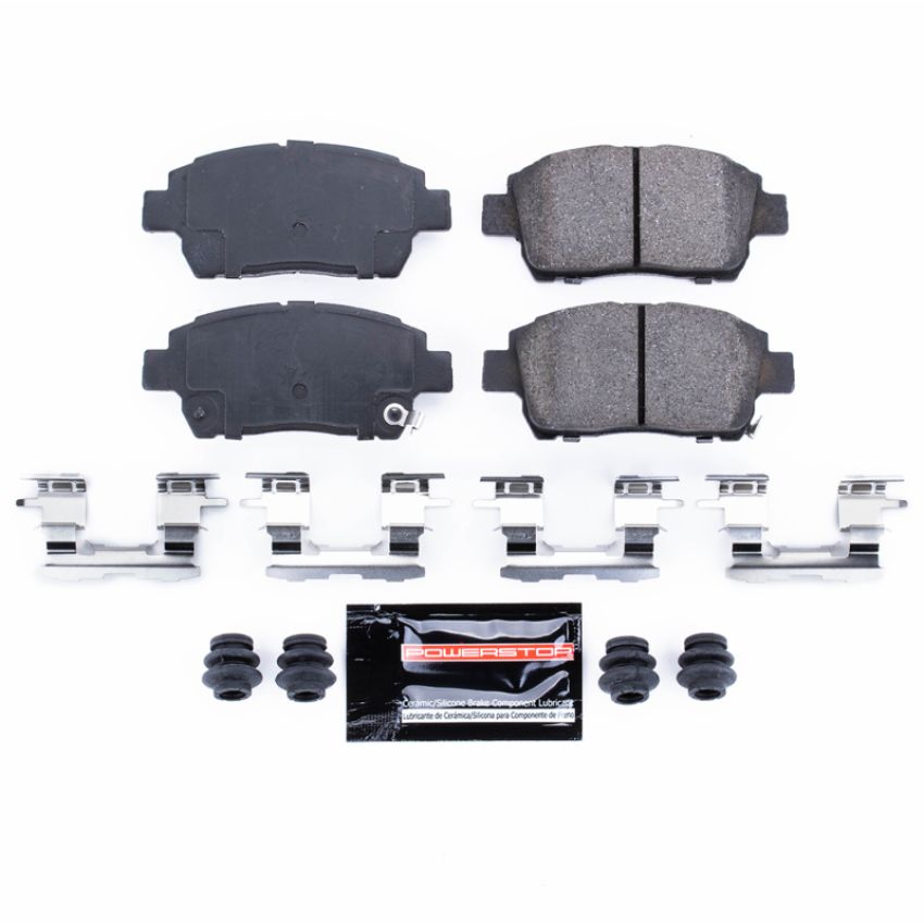 PowerStop Z23-822 PowerStop - Z23 Daily Driver Carbon-Fiber Ceramic Brake Pads with Hardware Kit