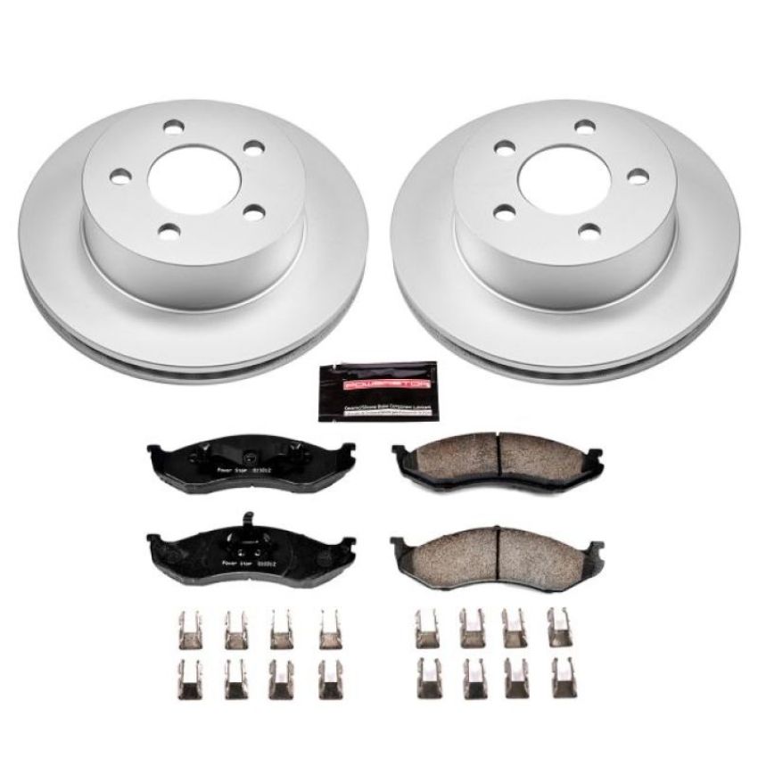 PowerStop CRK2152 Genuine Geomet Coated Rotor and Low-Dust Ceramic Brake Pad Kit