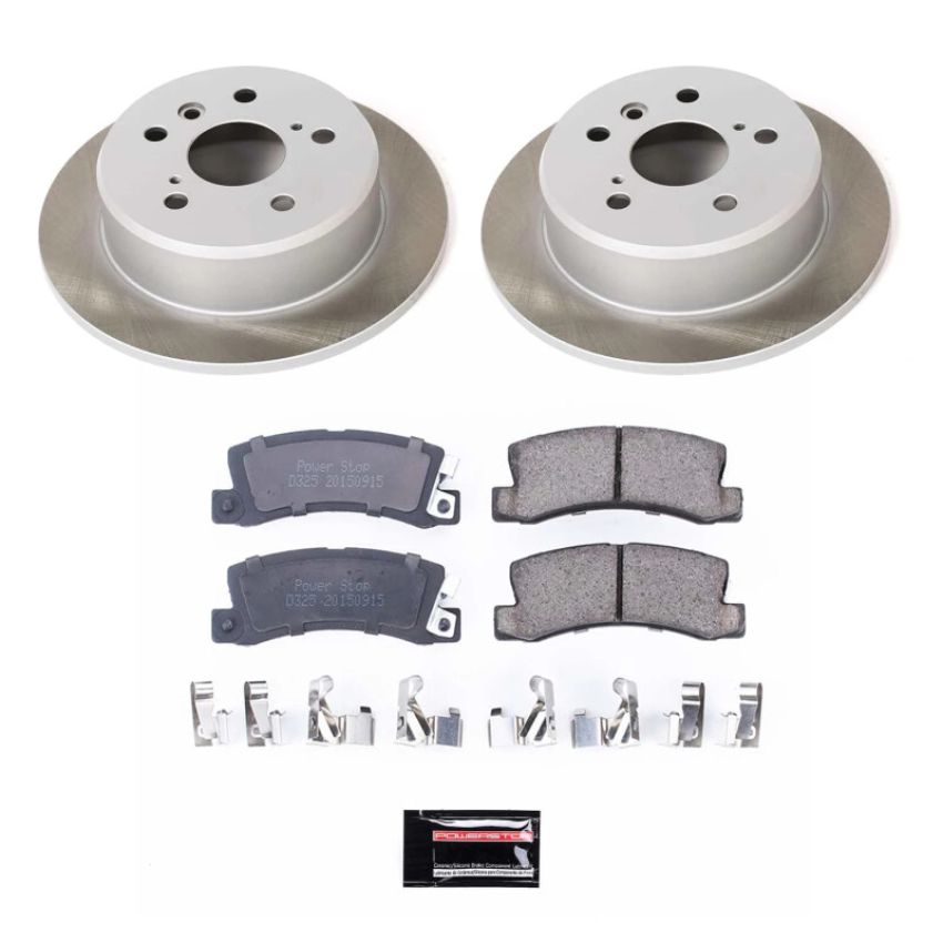 PowerStop SC2565 Semi-Coated Rotor and Low-Dust Ceramic Brake Pad Kit