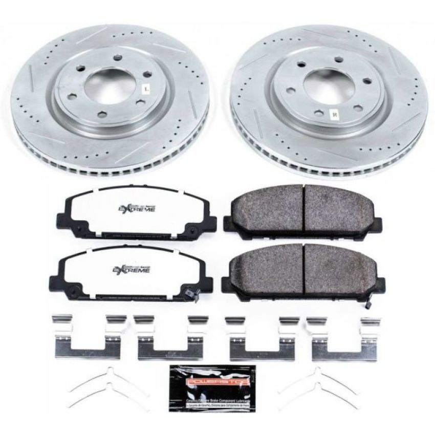 PowerStop K6321-36 Z36 Truck and SUV Carbon-Fiber Ceramic Brake Pad and Drilled & Slotted Rotor Kit