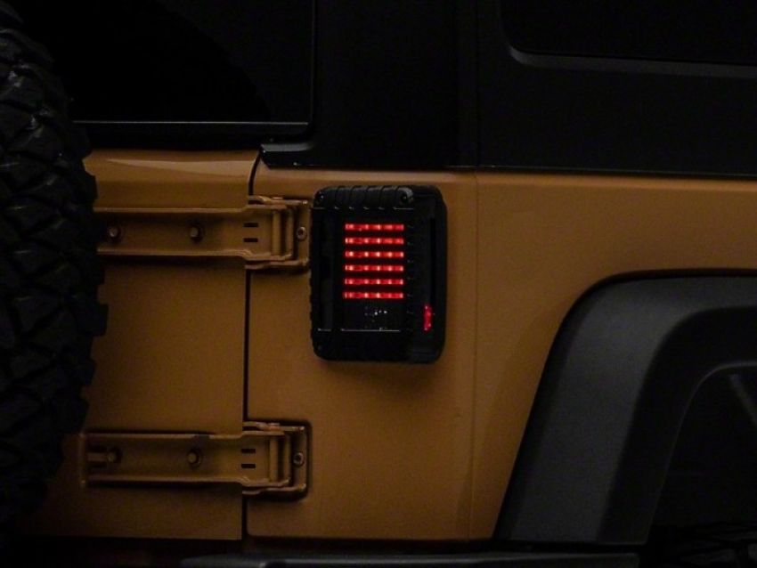 Raxiom J115435 07-18 Jeep Wrangler JK LED Tail Lights- Black Housing (Smoked Lens)