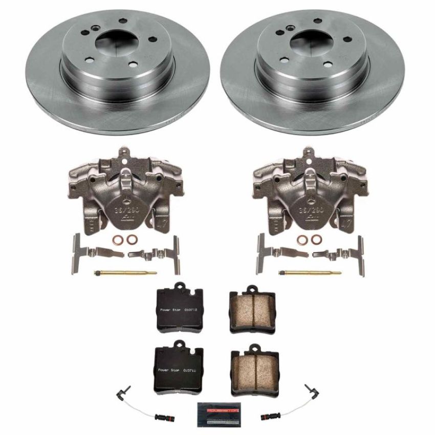 PowerStop KCOE621 OE Stock Replacement Low-Dust Ceramic Brake Pad, Rotor and Caliper Kit