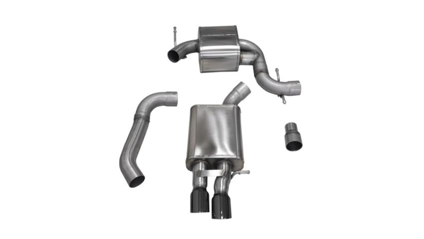 CORSA Performance 14598BLK Corsa 06-10 Volkswagen GLI Mk5 Black Touring 3.0in Cat-Back Single Rear Exitn Black Pro-Seri