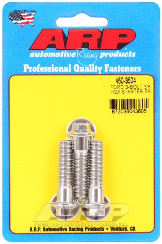 ARP 450-3504 Ford SS 3-Bolt Hex Starter Bolt Kit