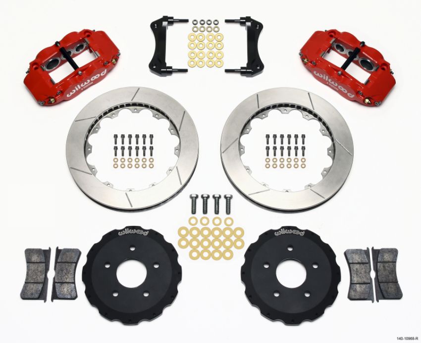 Wilwood 140-10968-R Narrow Superlite 6R Front Hat Kit 13.06in Red Backdraft Cobra (BMW E36 Based)