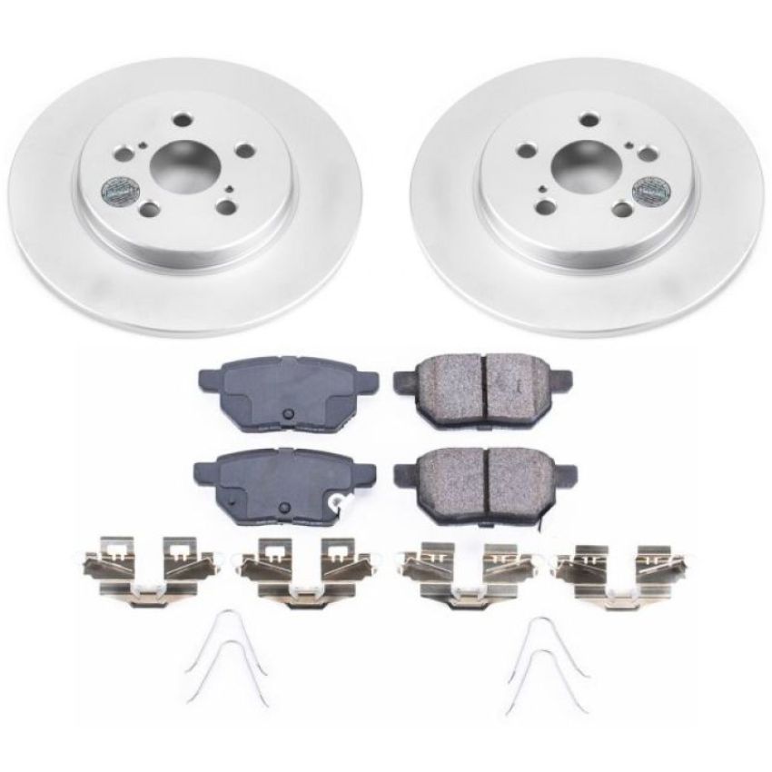 PowerStop CRK6498 Genuine Geomet Coated Rotor and Low-Dust Ceramic Brake Pad Kit