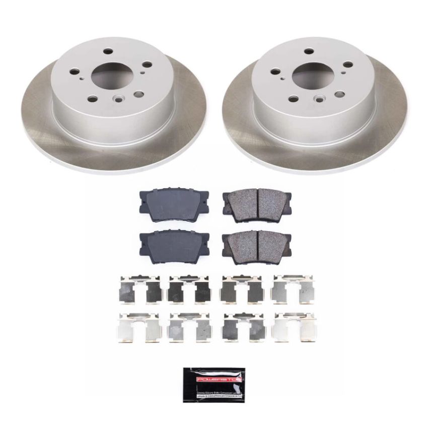 PowerStop SC3068 Semi-Coated Rotor and Low-Dust Ceramic Brake Pad Kit