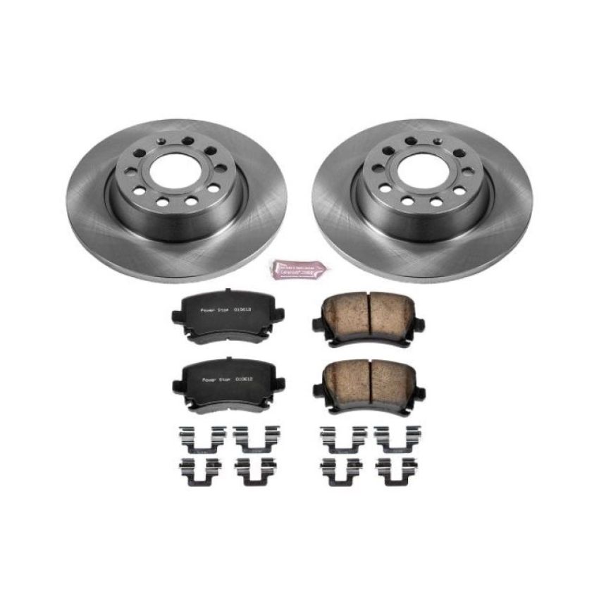 PowerStop KOE5662 OE Stock Replacement Low-Dust Ceramic Brake Pad and Rotor Kit