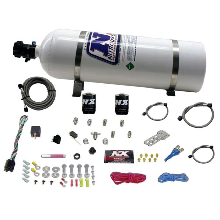 Nitrous Express 20923-15 ALL SPORT COMPACT EFI SINGLE NOZZLE SYSTEM (35-50-75 HP) WITH 15LB BOTTLE