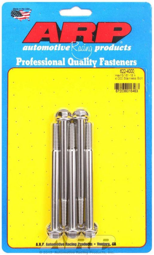 ARP ARP622-4000 S/S Bolt Kit - 6pt. (5) 5/16-18 x 4.000