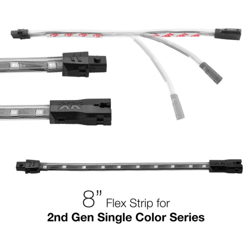 XKGLOW XK-2P-S-8-R XK Glow Single Color 8in Flex Strip Single Color RED - 2nd Gen