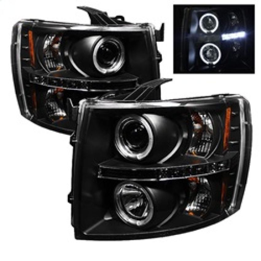 SPYDER 5009494 Projector Headlights - LED Halo - Black
