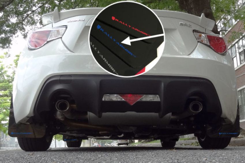 Rally Armor MF23-UR-BLK/BL Black Mud Flap/Blue Logo