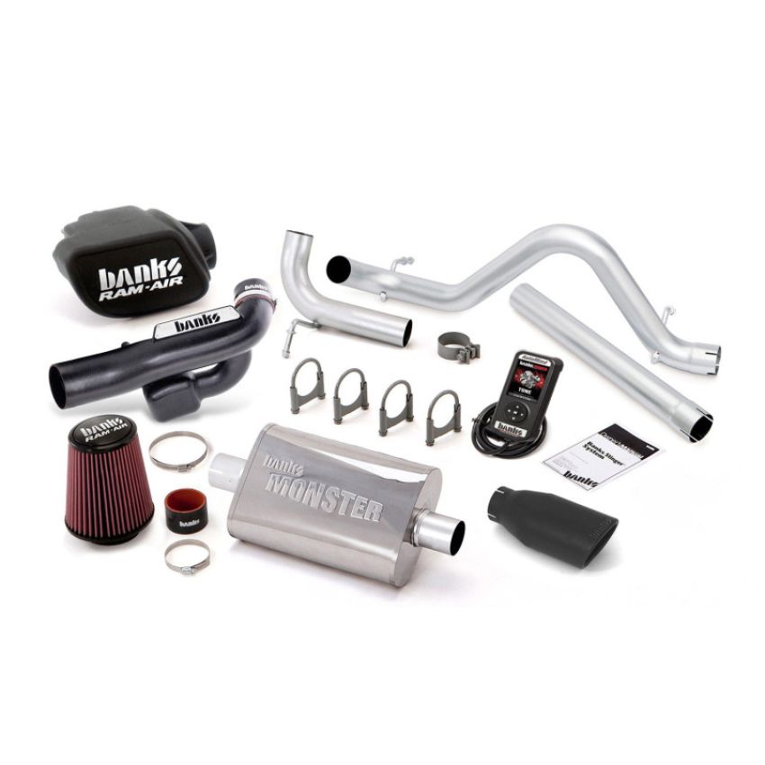 Banks Power 51349-B 12-14 Jeep 3.6L Wrangler - 4dr Stinger Sys w/ AutoMind - SS Single Exhaust w/ Black Tip