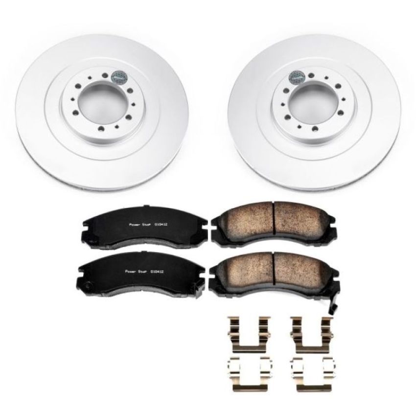 PowerStop CRK3091 Genuine Geomet Coated Rotor and Low-Dust Ceramic Brake Pad Kit
