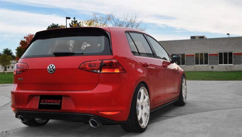 CORSA Performance 14834 Corsa 2014-2016 Volkswagen GTI Mk7 Polished Sport 3.0in Cat-Back Dual Rear Exit