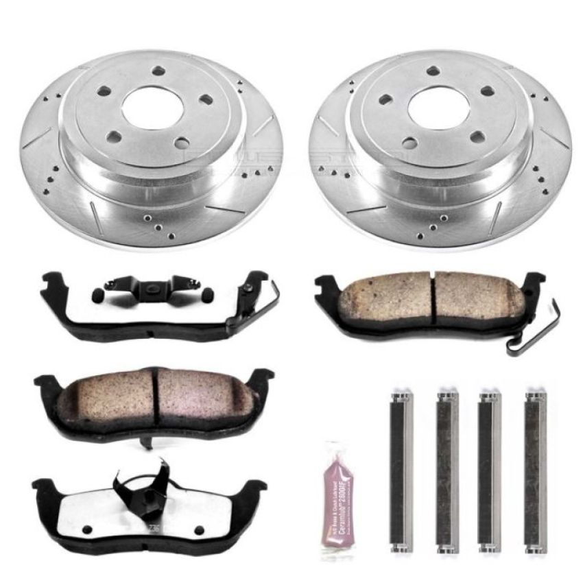 PowerStop K2221-36 Z36 Truck and SUV Carbon-Fiber Ceramic Brake Pad and Drilled & Slotted Rotor Kit