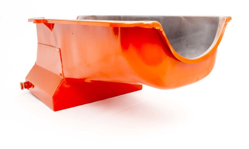 RACING POWER CO-PACKAGED RPCR9731 80-85 SBC Steel Drag Race Oil Pan Orange