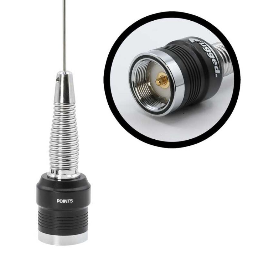 Rugged Radios POINT5 GMRS and UHF No Ground Plane NGP Tuned Whip Antenna