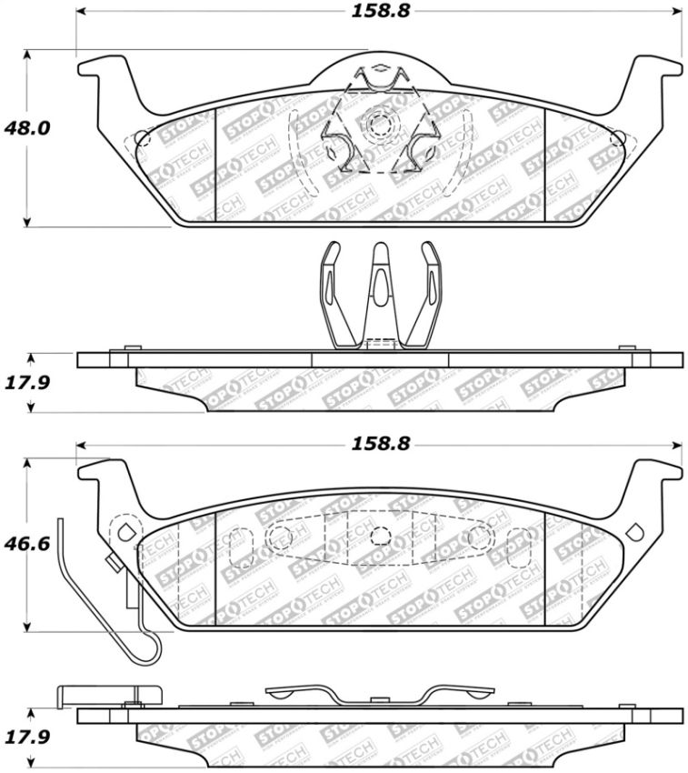 Stoptech 305.10120 Street Select Brake Pads - Front