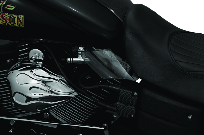 Kuryakyn 1317 Saddle Shields Heat Deflectors 99-17 Dyna Models Smoke