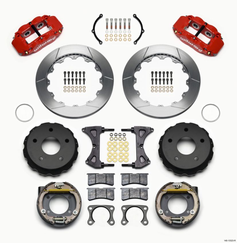 Wilwood 140-13323-R Narrow Superlite 4R Rear P-Brk Kit 12.88in Red Big Ford 2.36in Off Bronco 5 x 5.50