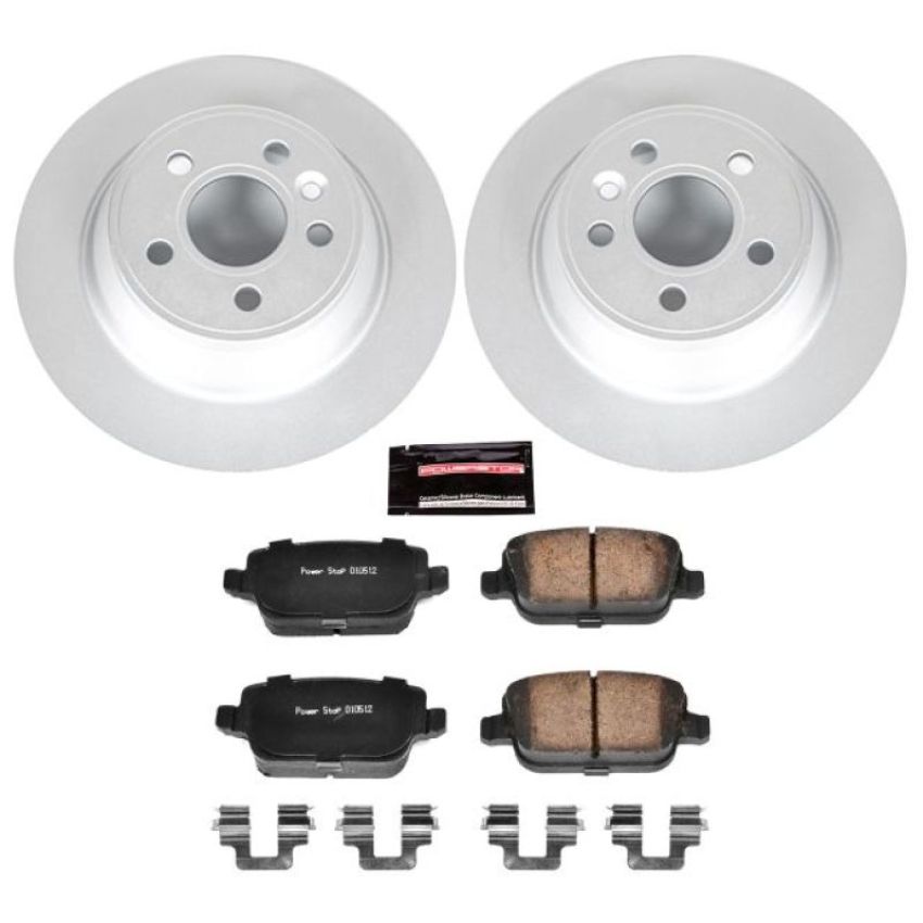 PowerStop CRK5341 Genuine Geomet Coated Rotor and Carbon-Fiber Ceramic Brake Pad Kit