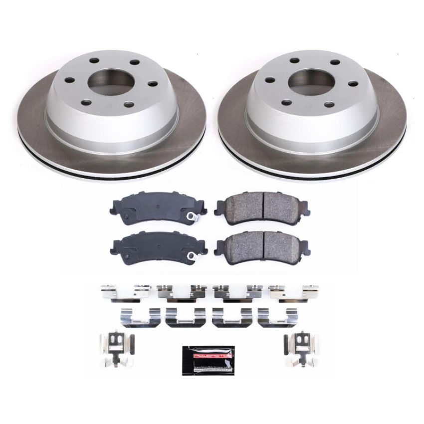 PowerStop SC2018 Semi-Coated Rotor and Low-Dust Ceramic Brake Pad Kit