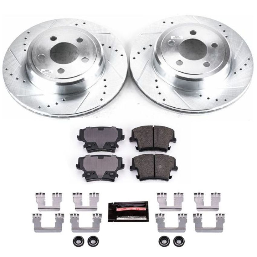 PowerStop K1720 Z23 Daily Driver Carbon-Fiber Ceramic Brake Pad and Drilled & Slotted Rotor Kit