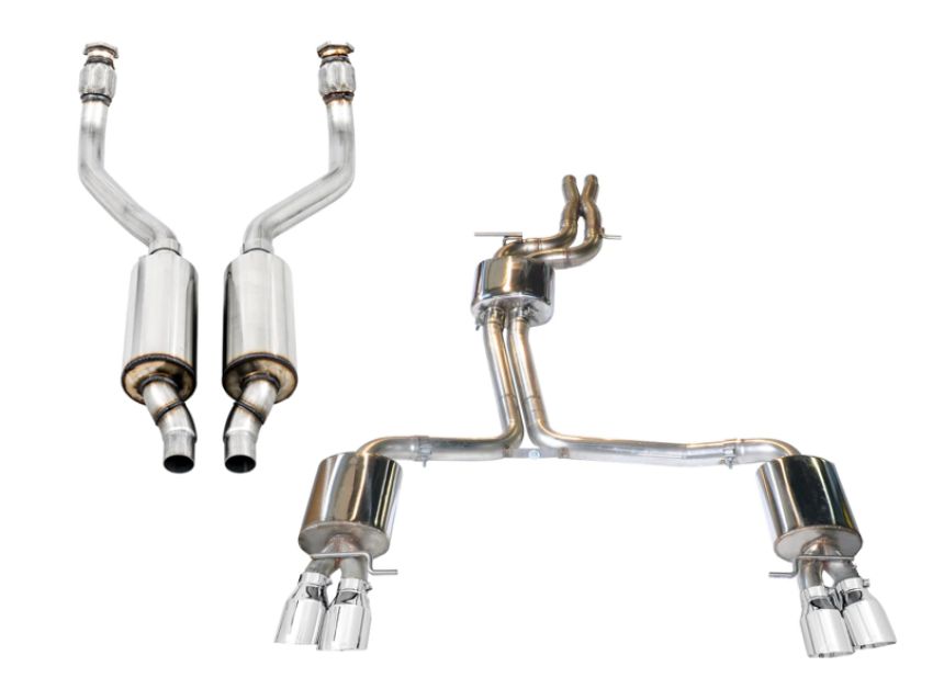 AWE Tuning 3415-42034 Audi B8 / B8.5 S5 Cabrio Touring Edition Exhaust - Non-Resonated - Chrome Silver Tips