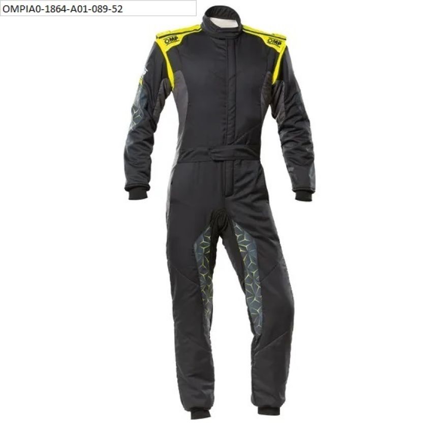 OMP RACING, INC. OMPIA0-1864-A01-178-60 TECNICA HYBRID OVERALL F IA 8856-2018 BLACK / FLU