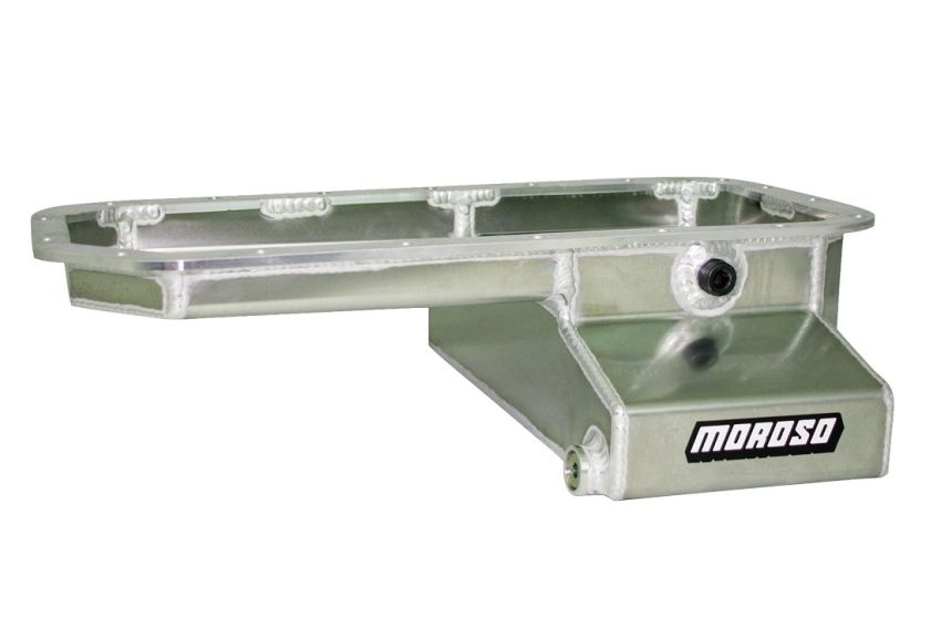 Moroso 20937 Toyota 2RZFE/3RZFE Kicked Out w/-16An Pick Up Wet Sump 5qt 5.5in Aluminum Oil Pan