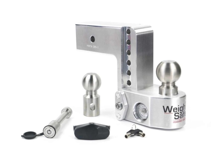 Weigh Safe WS6-3-KA 6in Drop Hitch w/Built-in Scale & 3in Shank (10K/21K GTWR) w/WS05 - Aluminum