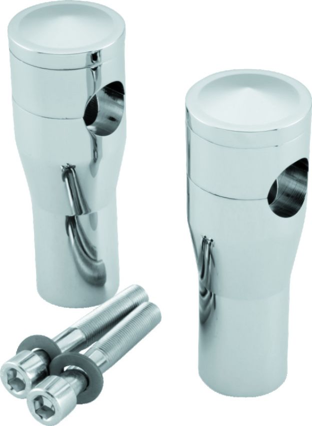 Bikers Choice 601951 4 Inch Chrome Smooth Top Risers for BC or DNA Springer Front End