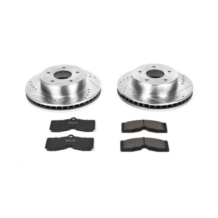 PowerStop K2598 Z23 Daily Driver Carbon-Fiber Ceramic Brake Pad and Drilled & Slotted Rotor Kit