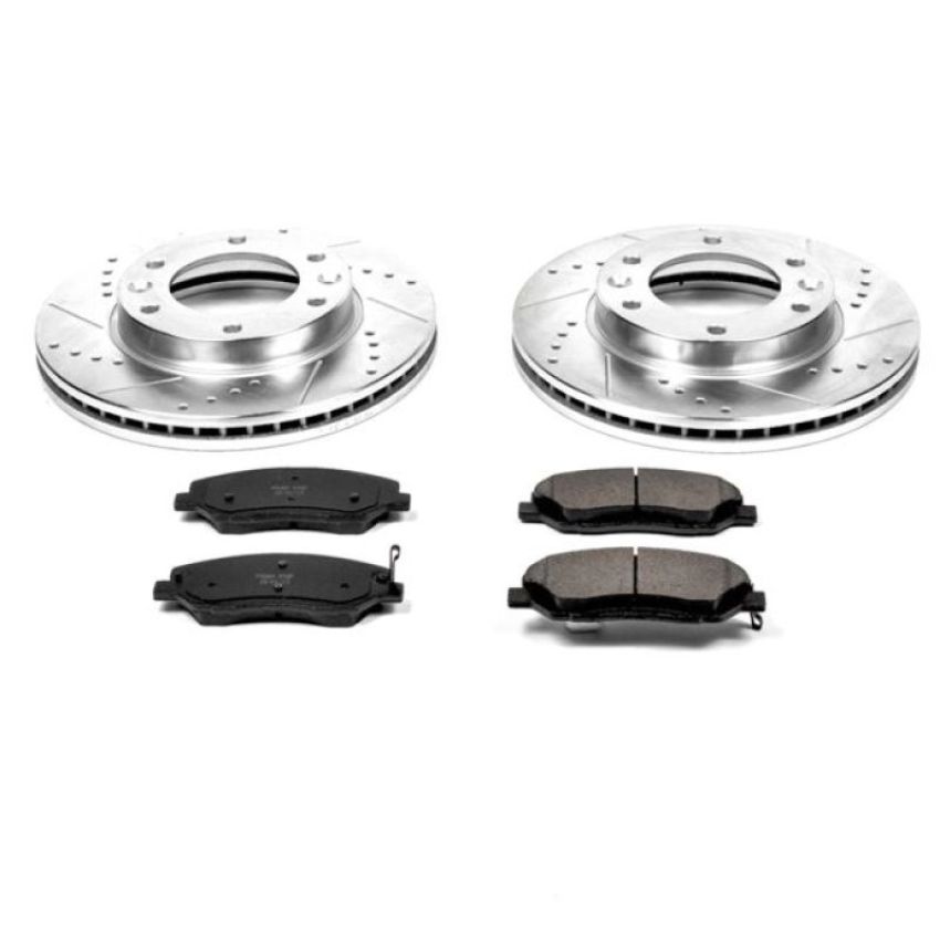 PowerStop K4664 Z23 Daily Driver Carbon-Fiber Ceramic Brake Pad and Drilled & Slotted Rotor Kit