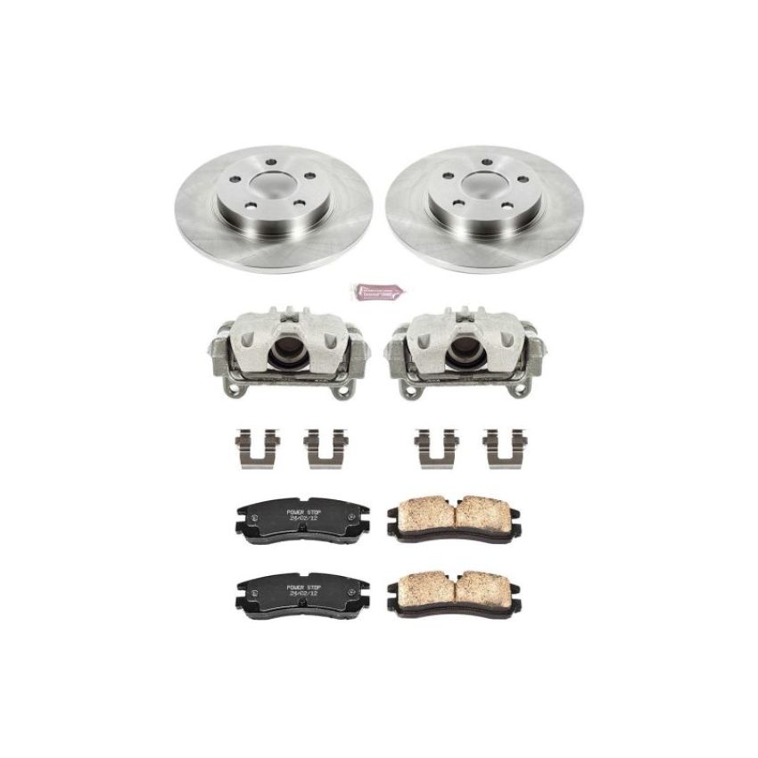 PowerStop KCOE1567 OE Stock Replacement Low-Dust Ceramic Brake Pad, Rotor and Caliper Kit