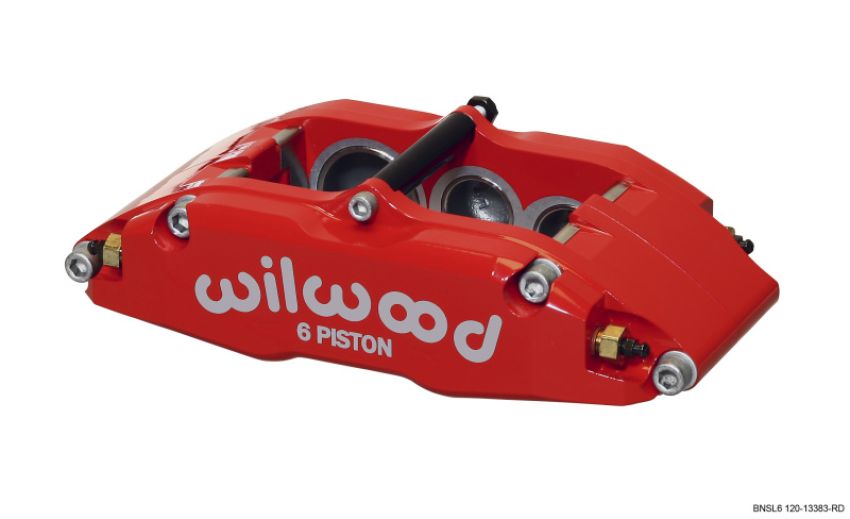 Wilwood 120-13382-RD Caliper-BNSL6-RH-Red 1.62/1.12/1.12in Pistons 1.10in Disc