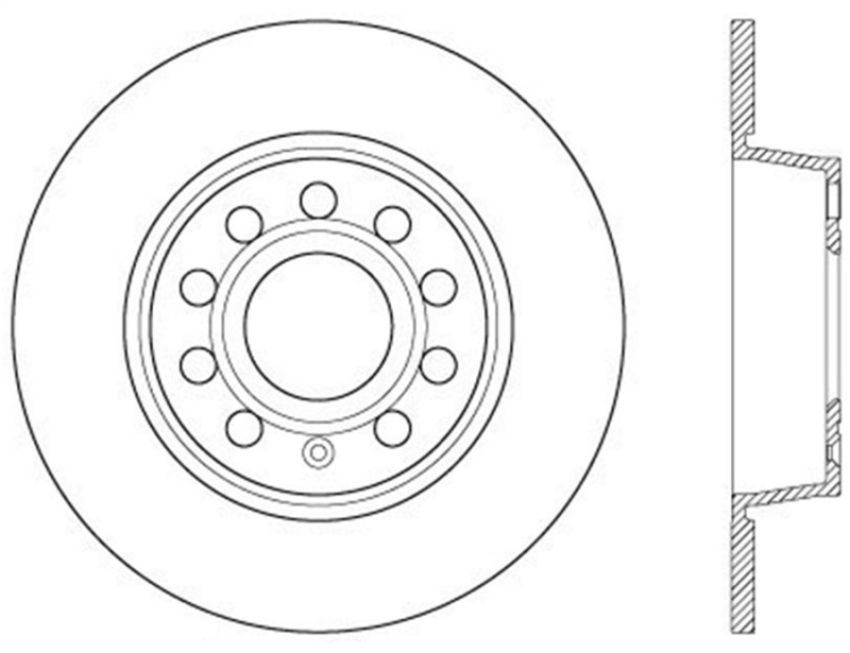 StopTech 06-10 Audi A3/08-10 TT / 06-09 VW GTI Mk V Cryo-Stop Left Rear Slotted Rotor