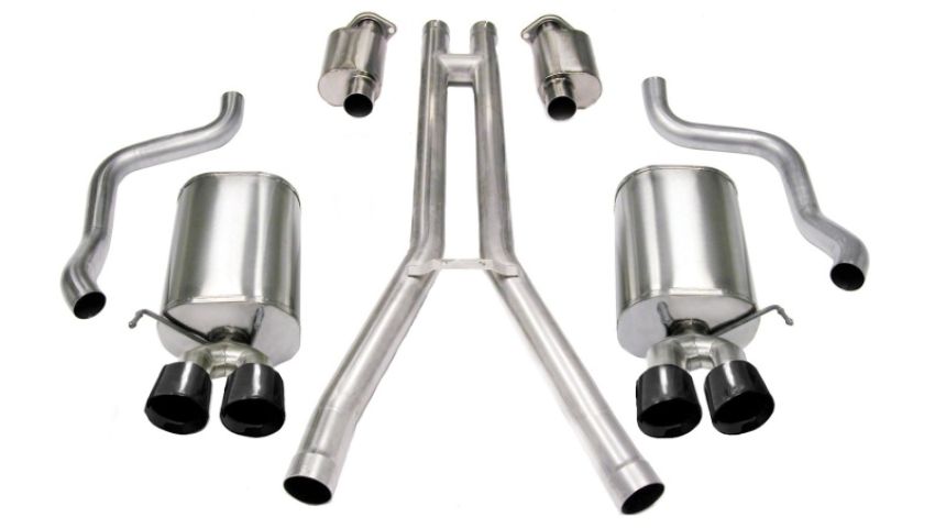 CORSA Performance 14156BLK Corsa 2004-2008 Cadillac XLR 4.6L 25in Cat-Back Dual Rear w Twin 35in Black Pro-Series Tips