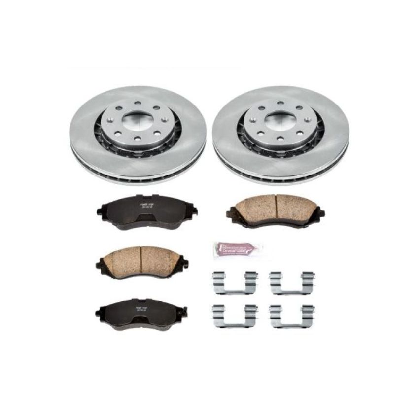 PowerStop KOE5893 OE Stock Replacement Low-Dust Ceramic Brake Pad and Rotor Kit