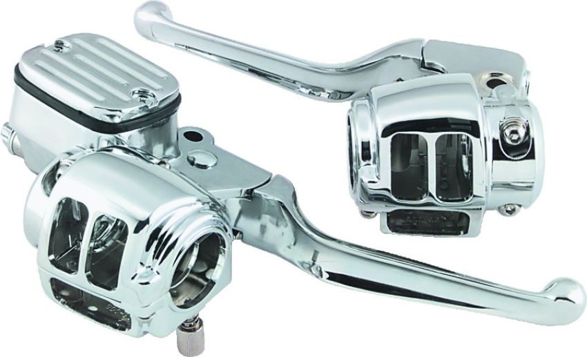Bikers Choice 488731 96-06 Big Twin 96-03XL With 11/16 Bore Master Cylinder Chrome Handlebar Control Kit