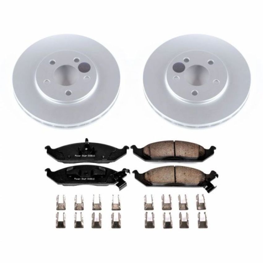 PowerStop CRK1676 Genuine Geomet Coated Rotor and Low-Dust Ceramic Brake Pad Kit