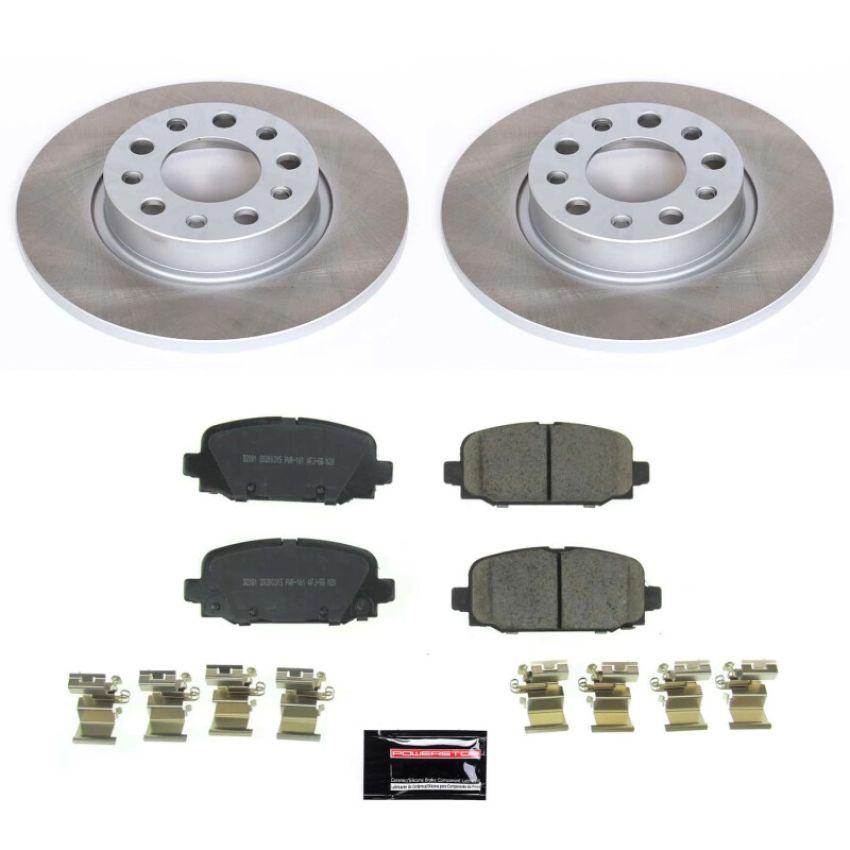 PowerStop SC7736 Semi-Coated Rotor and Low-Dust Ceramic Brake Pad Kit