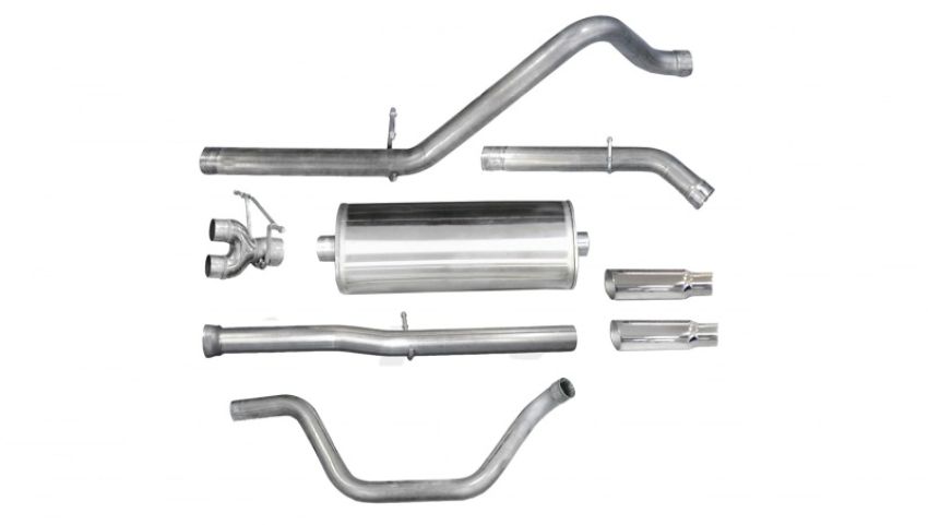 CORSA Performance 24524 Corsa 2011-2013 Chevrolet Silverado Crew Cab/Short Bed 1500 6.2L V8 Polished Sport Cat-Back Exhaust