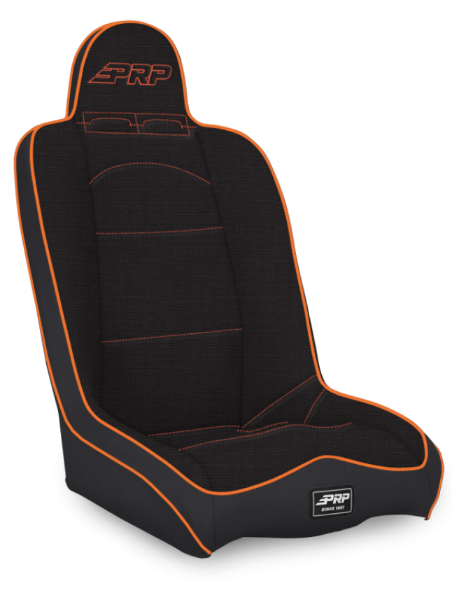 PRP Seats A140110-50-207 PRP Daily Driver High Back Suspension Seat- Black/Orange Tweed