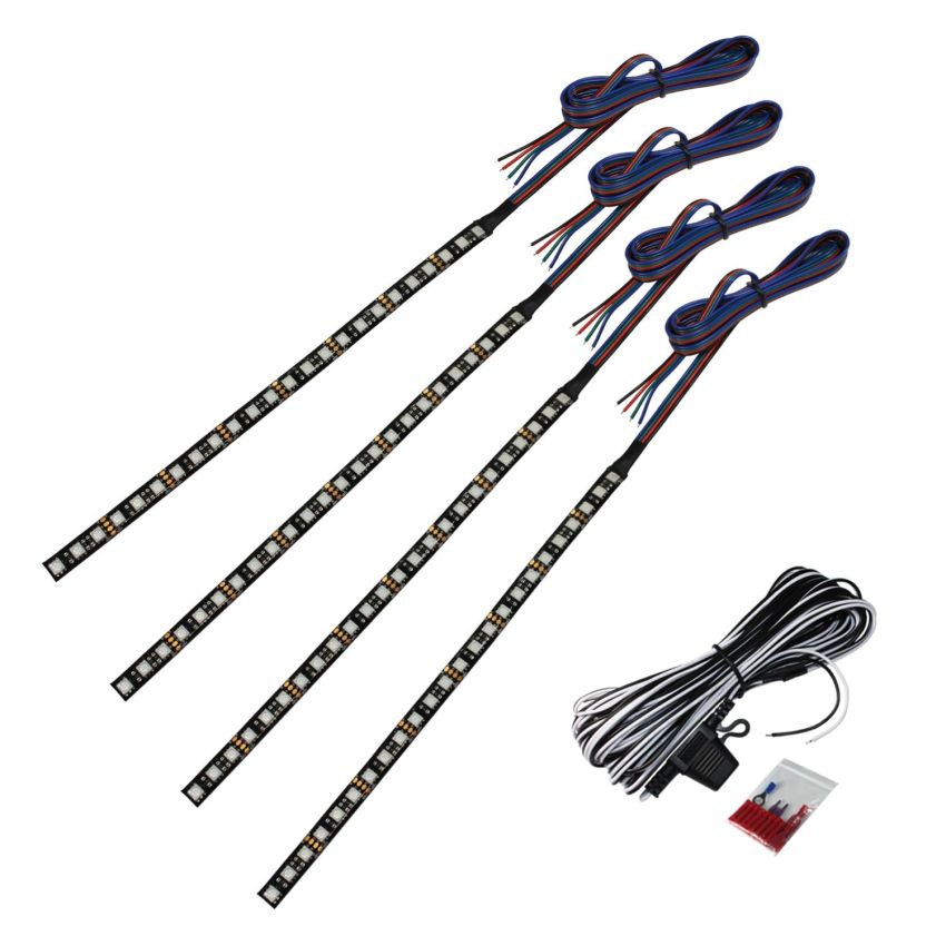 Raptor Universal LED Lights 10 inch Strip Set for Exterior Car Truck SUV - Red Green Blue Color Options